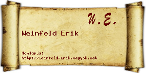 Weinfeld Erik névjegykártya